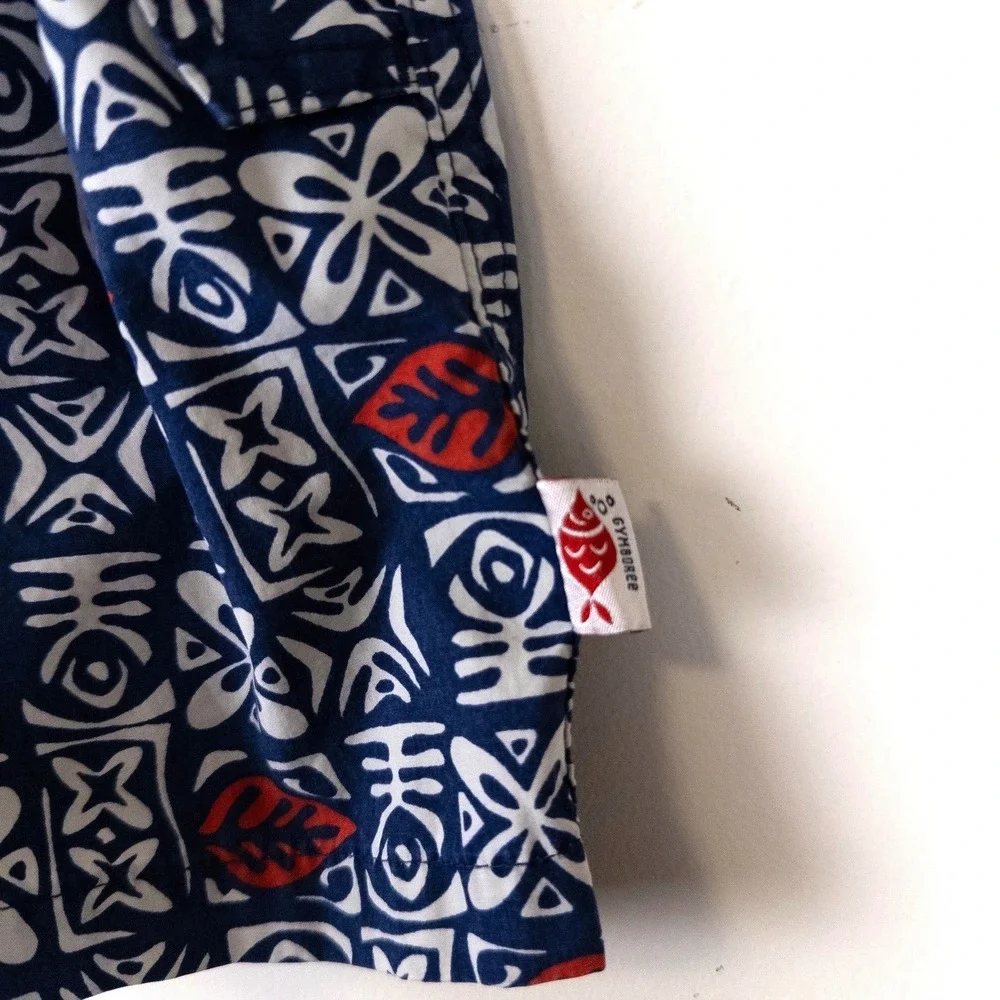 Vintage Gymboree Shorts Blue Tribal Print‎ Cargo Y2K 2001 Baby 18-24 Months